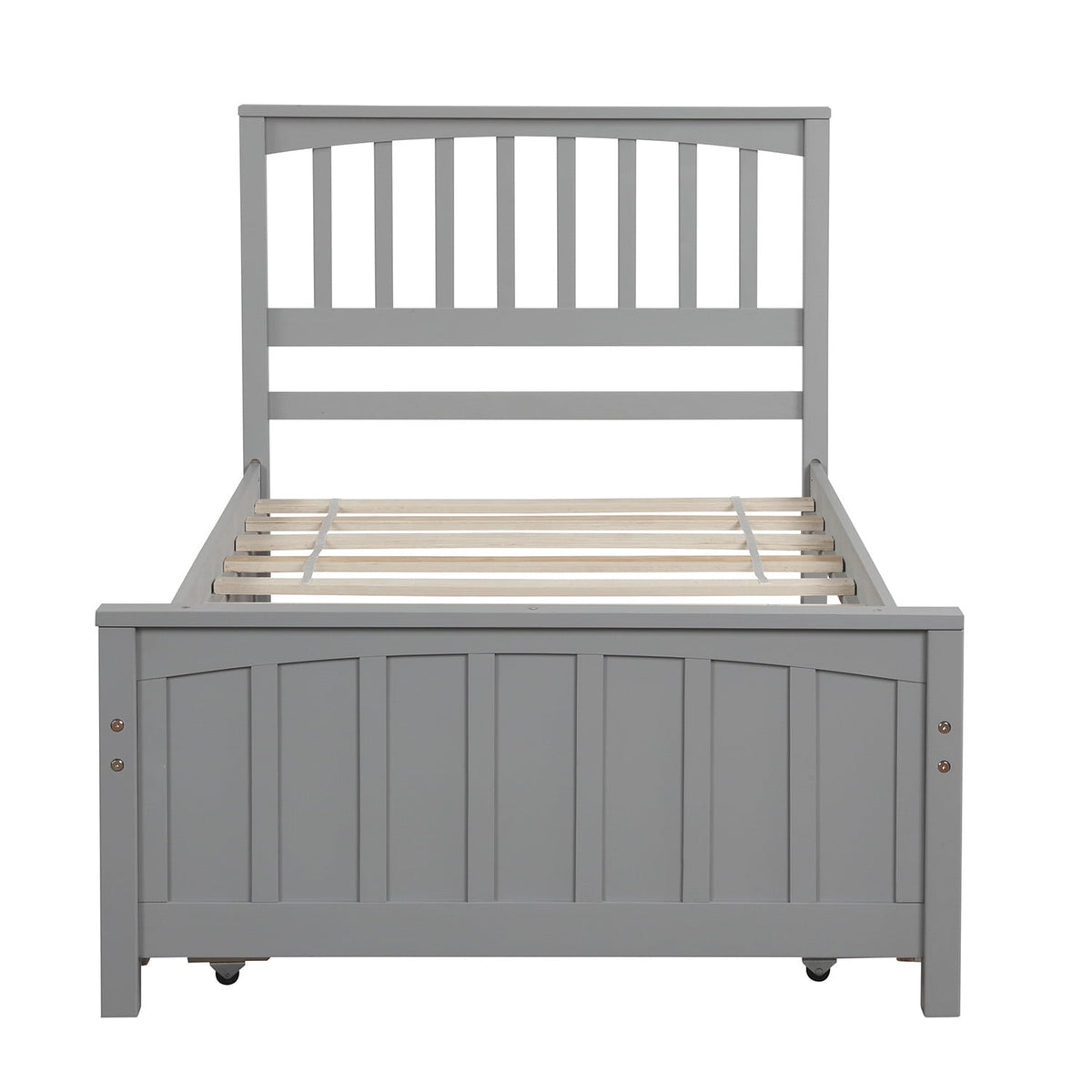 Eden Tali twin wood platform bed with roll out trundle view 1