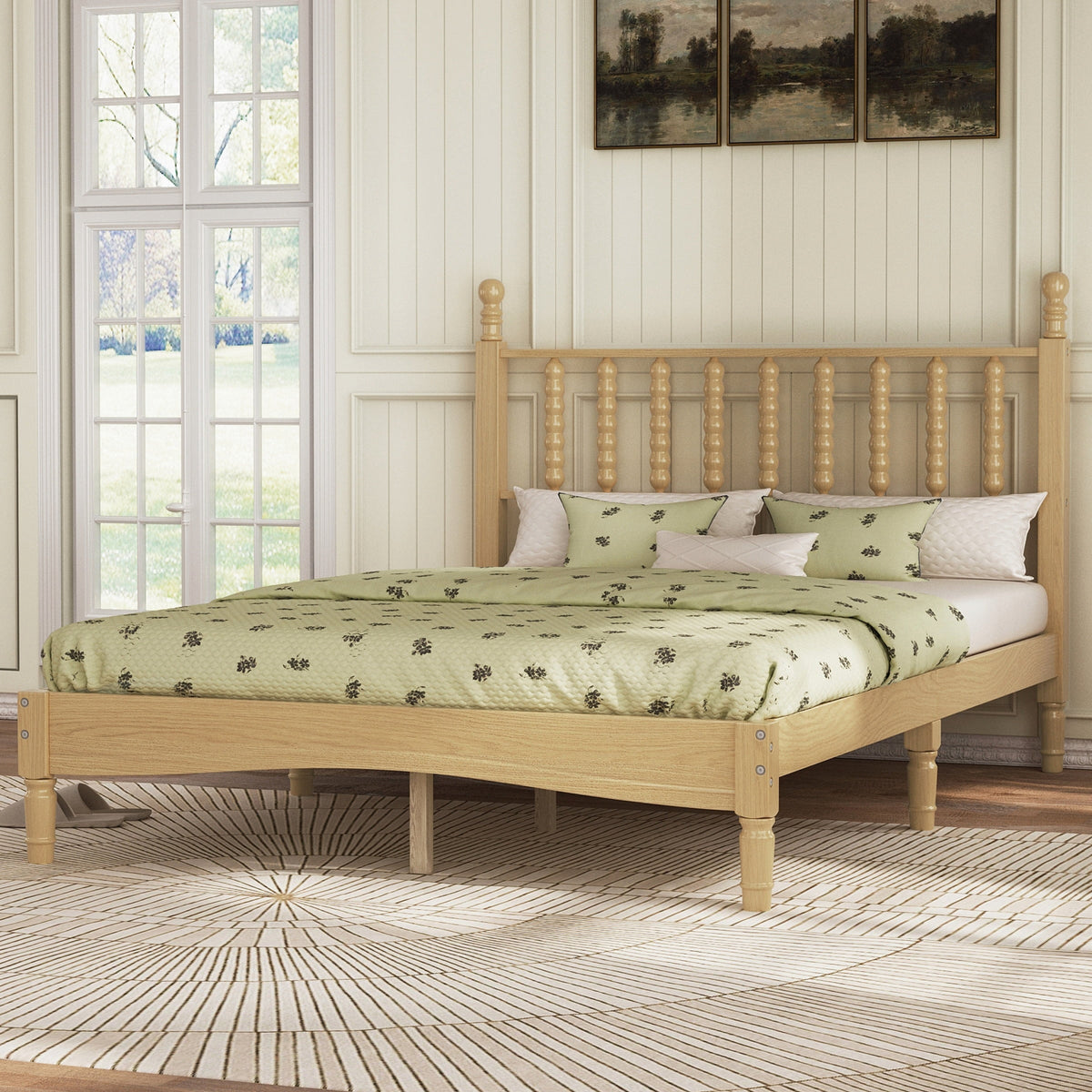 Eden Tali retro spindle platform bed frame view 1