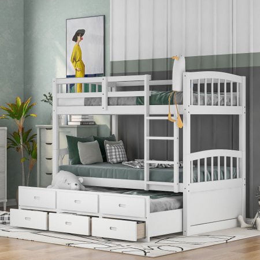 Eden Tali twin over twin bunk bed with trundle and drawers in a bedroom setting