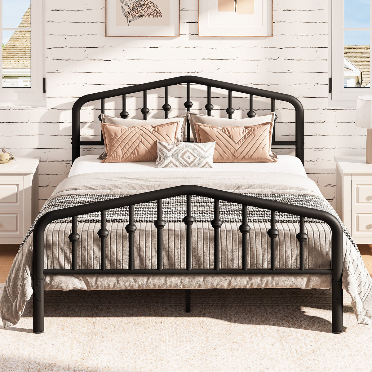 Eden Tali full victorian metal bed frame in a bedroom setting