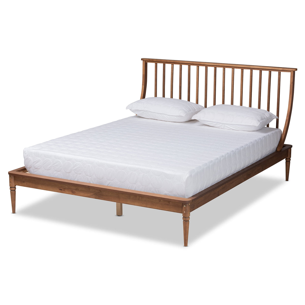 Eden Tali king walnut platform bed with spindle headboard view 1