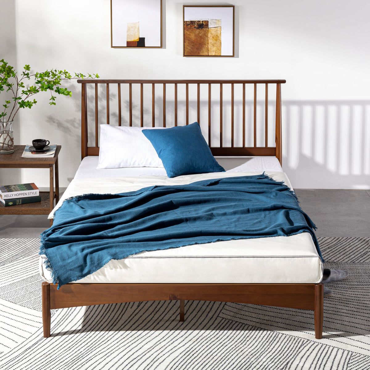 Eden Tali mid century wood platform bed view 1