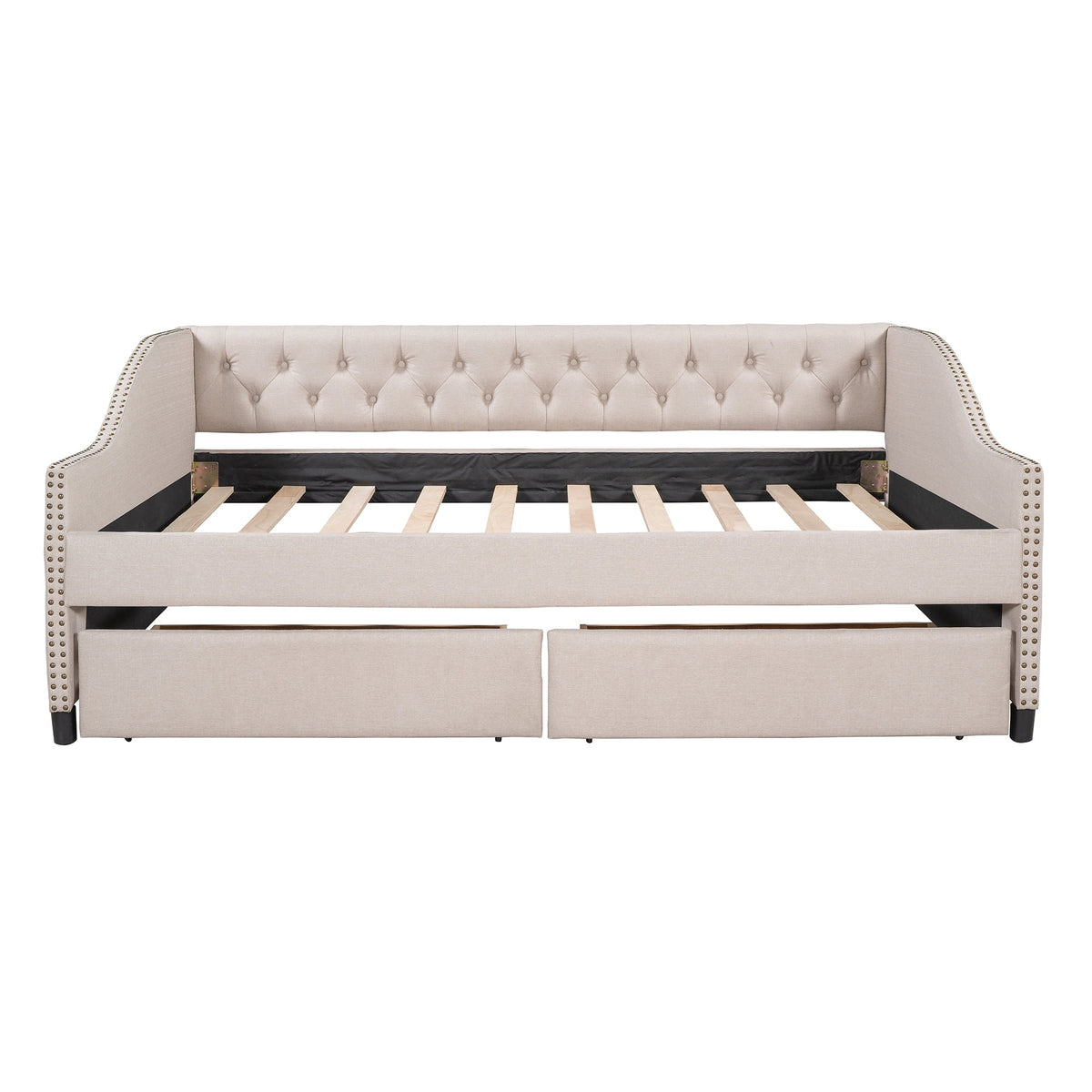 Eden Tali full upholstered daybed with two drawers view 3