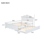 Eden Tali full white wood platform bed with trundle view 1