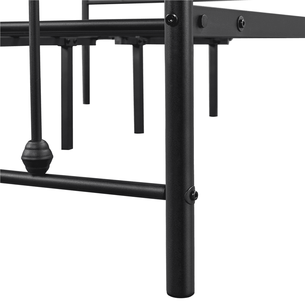 Eden Tali black metal platform bed with high headboard view 3