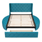Eden Tali queen velvet storage platform bed view 5