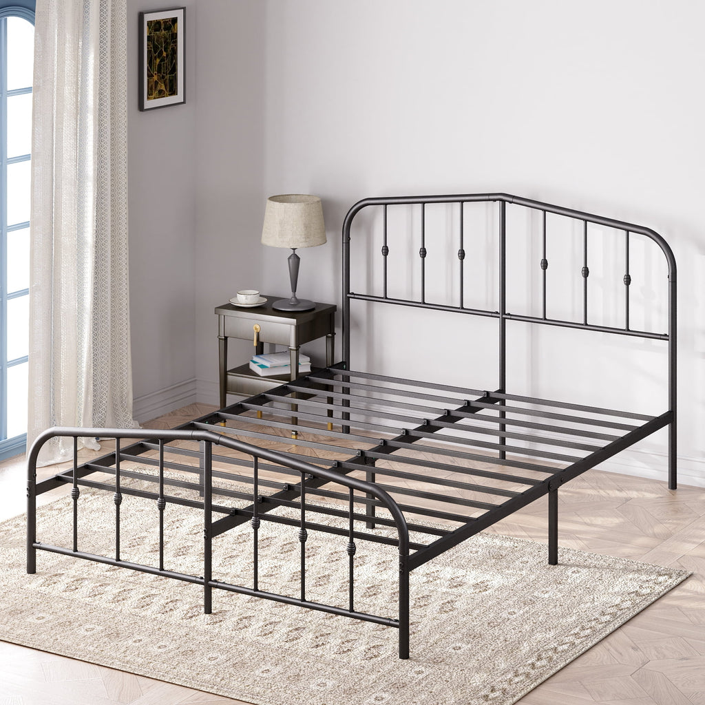 Eden Tali farmhouse steel platform bed with spindle headboard view 11