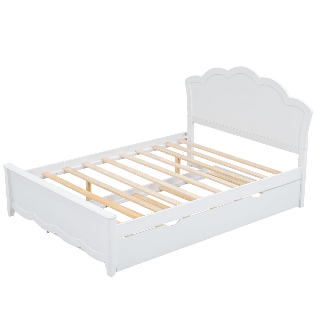 Eden Tali full white wood platform bed with trundle view 6