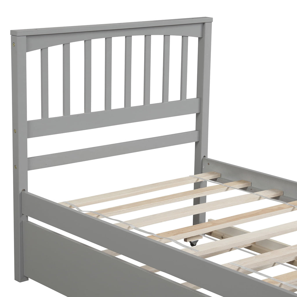 Eden Tali twin wood platform bed with roll out trundle view 3
