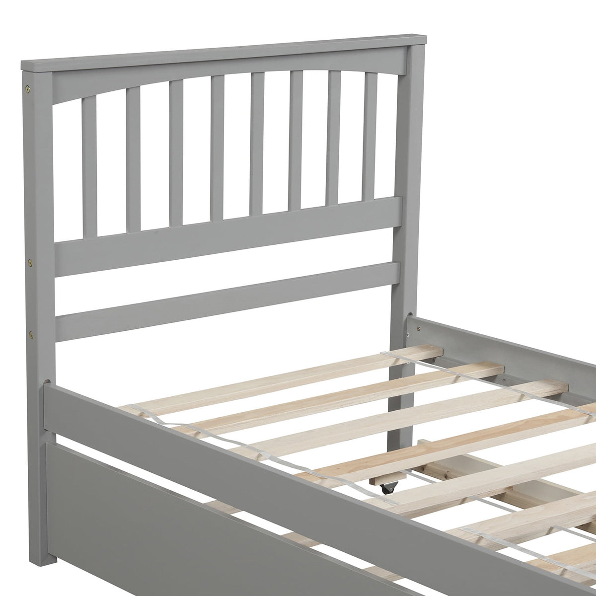 Eden Tali twin wood platform bed with roll out trundle view 3