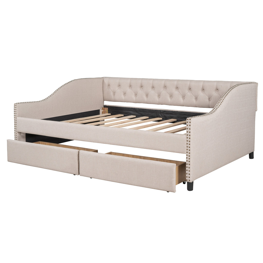 Eden Tali full upholstered daybed with two drawers view 6