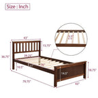Eden Tali twin wood platform bed with headboard and footboard view 2