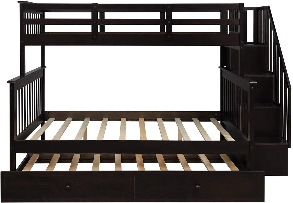 Eden Tali twin over full bunk bed with trundle and stairs view 5