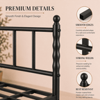 Eden Tali heavy duty steel platform bed with spindle headboard view 1