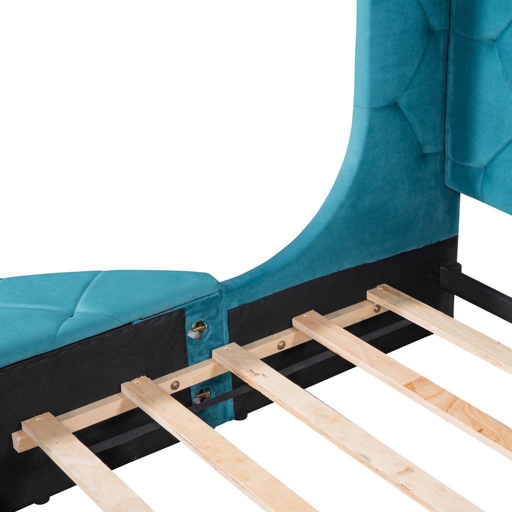 Eden Tali queen velvet storage platform bed view 10
