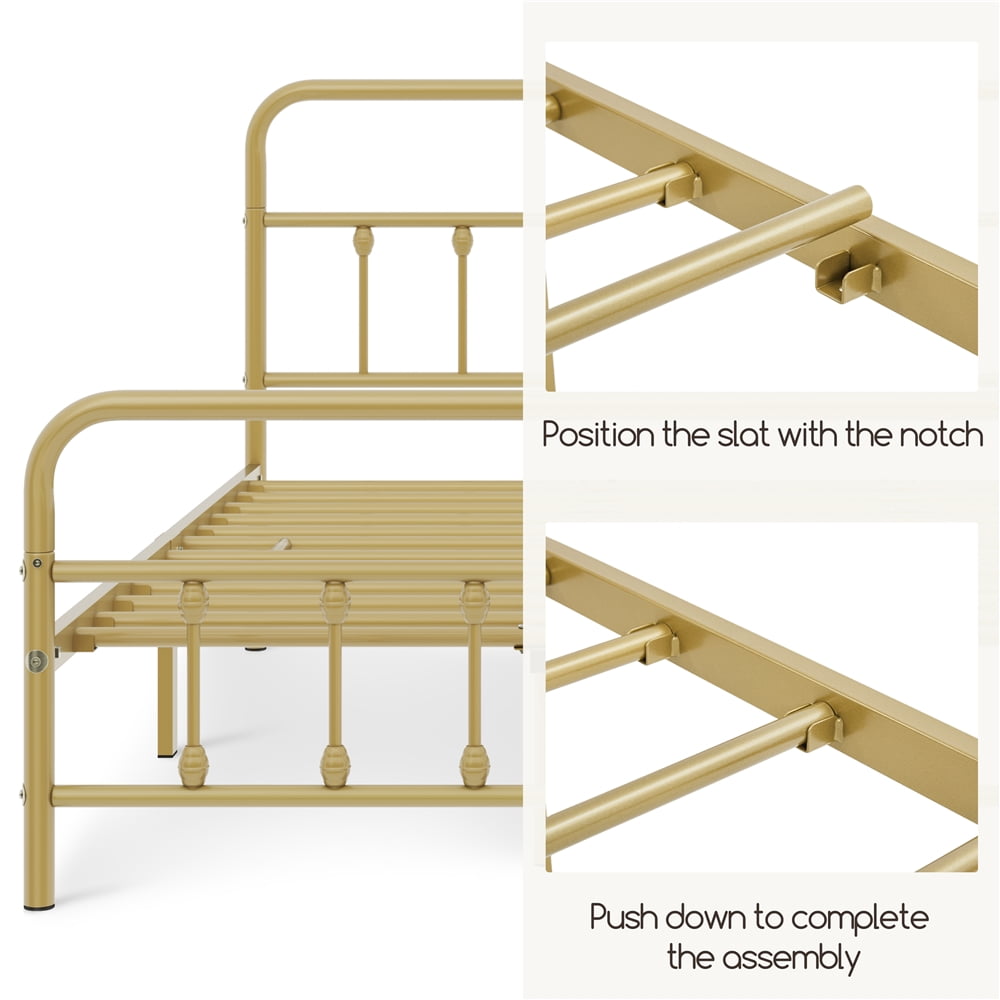 Eden Tali metal spindle bed with vintage ball accents view 6