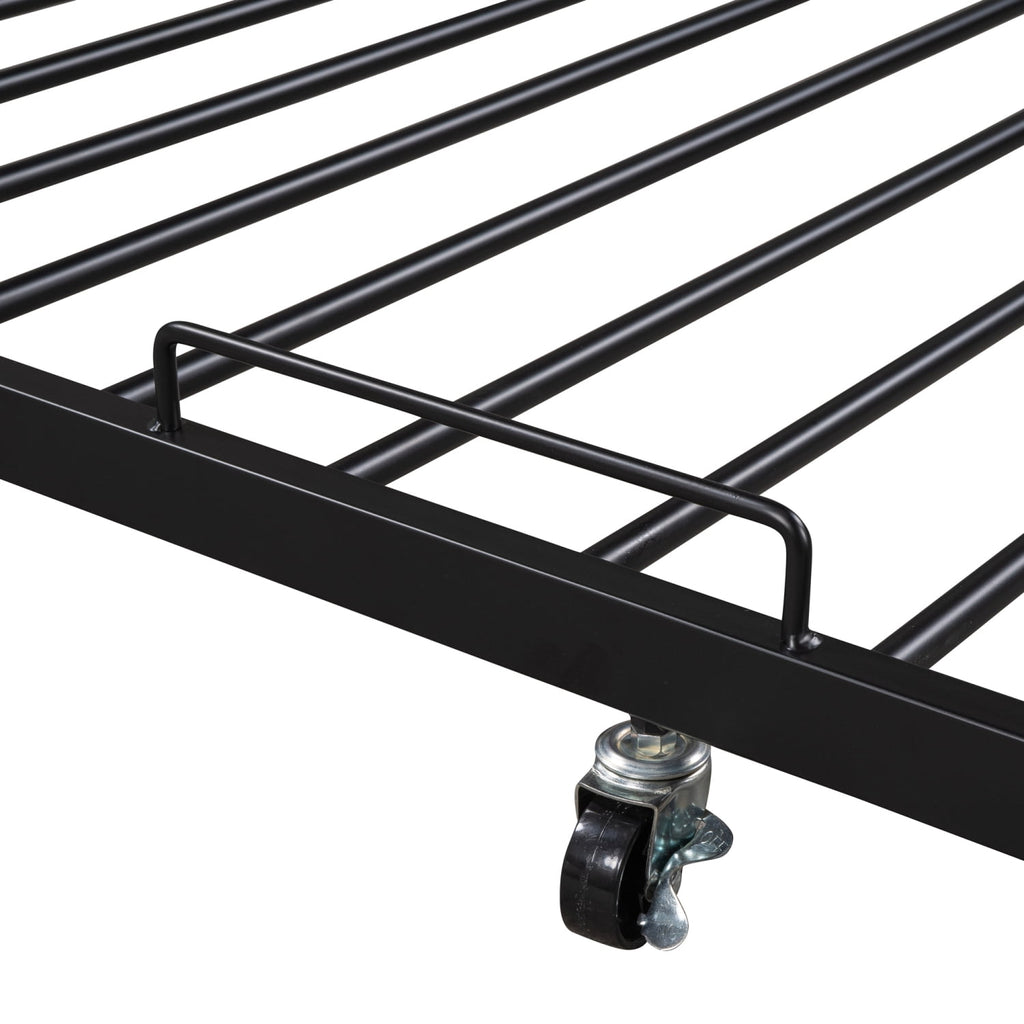 Eden Tali metal platform bed with trundle and USB shelves view 11