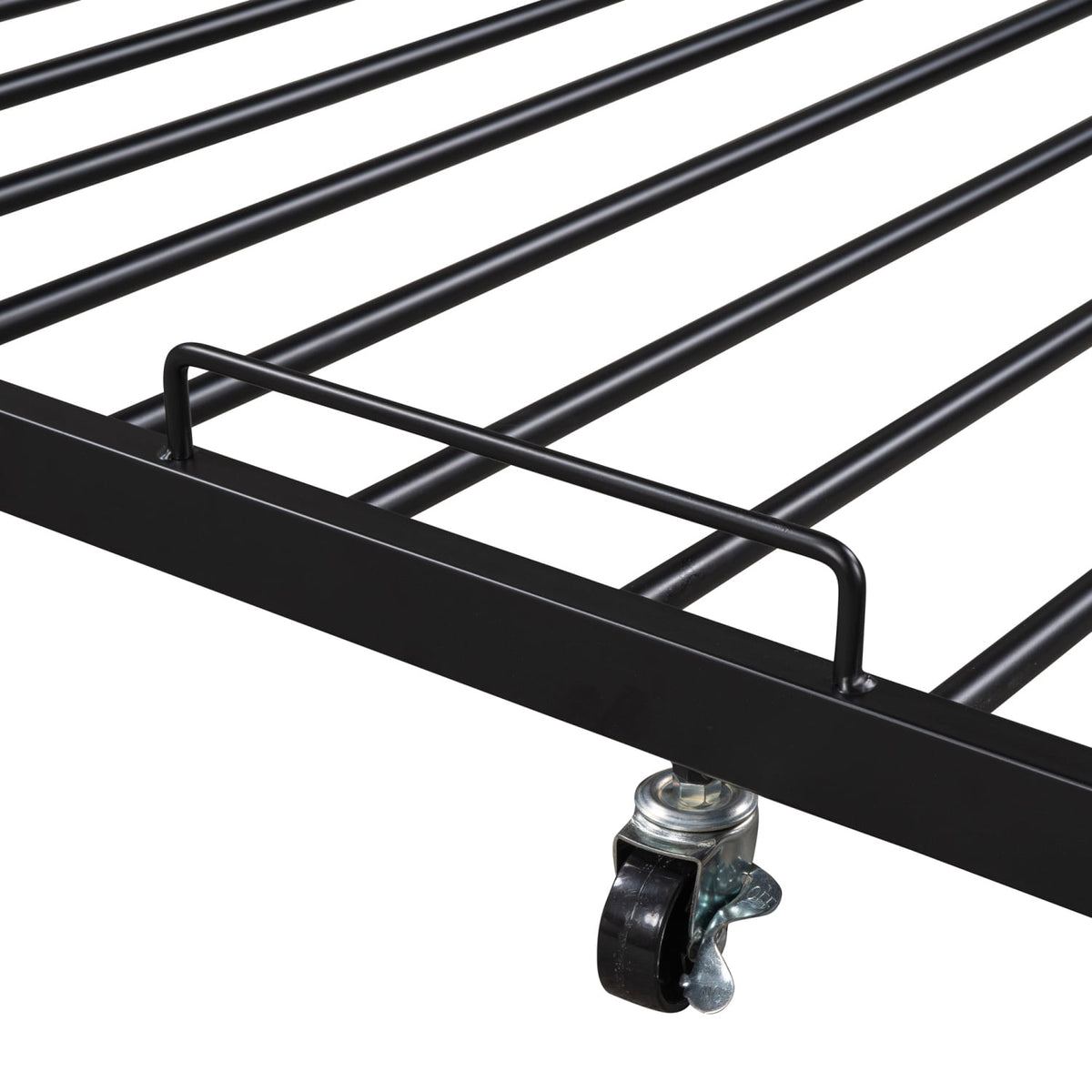 Eden Tali metal platform bed with trundle and USB shelves view 11