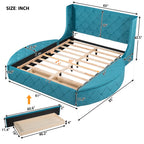 Eden Tali queen velvet storage platform bed view 6