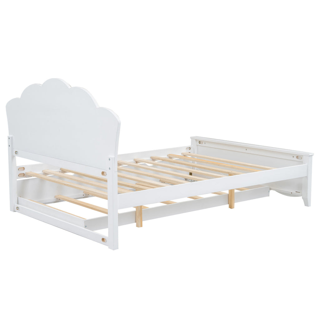 Eden Tali full white wood platform bed with trundle view 10