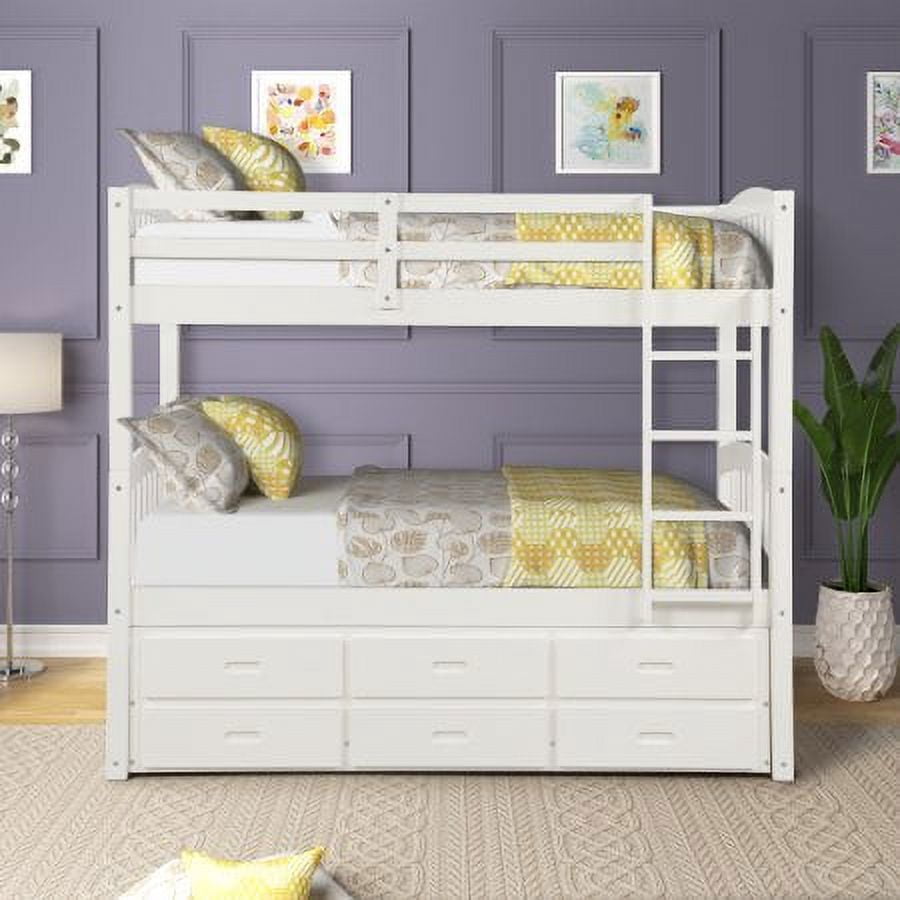 Eden Tali twin over twin bunk bed with trundle and drawers view 4