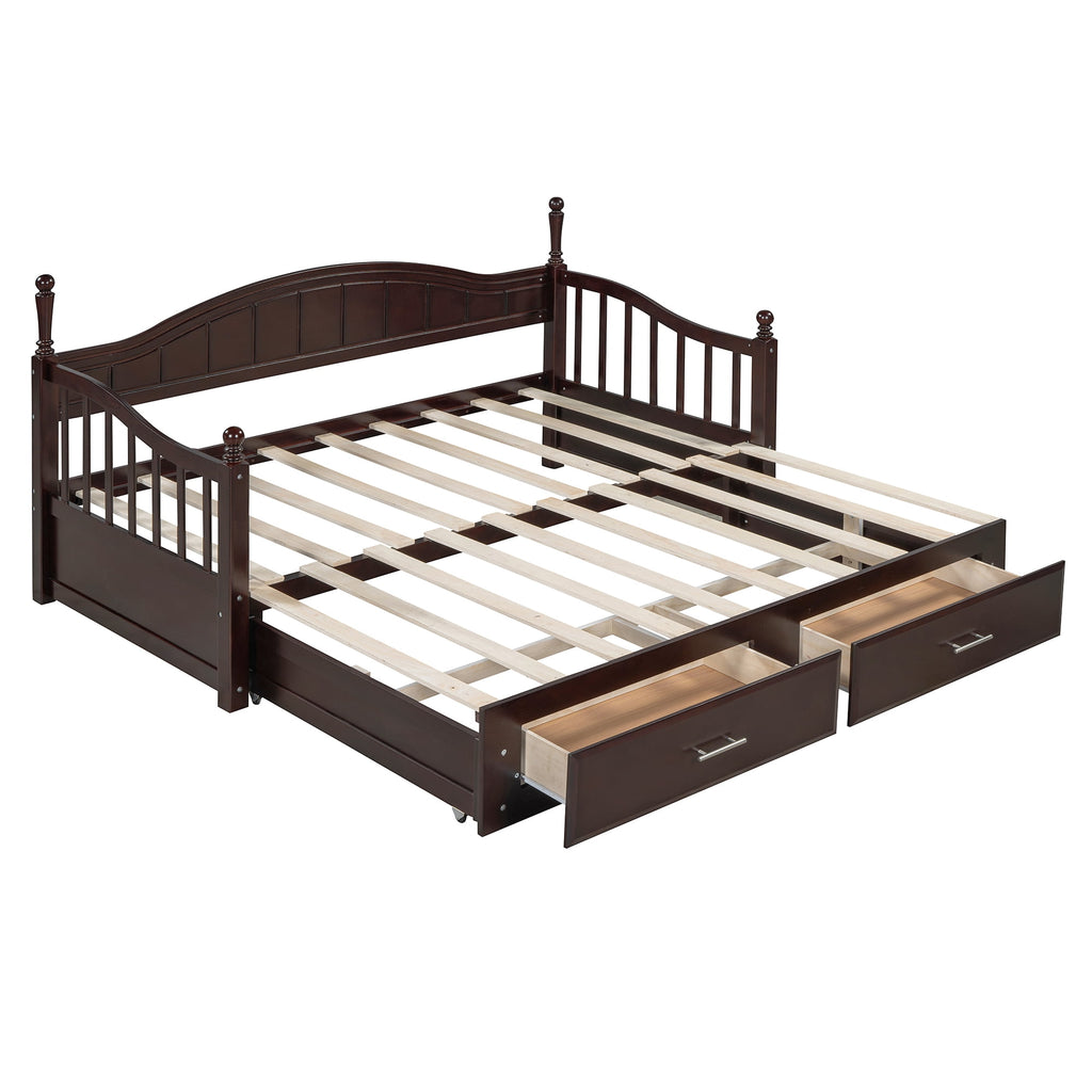 Eden Tali wood daybed with trundle and two drawers view 7