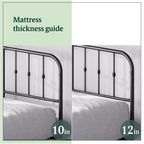 Eden Tali farmhouse steel platform bed with spindle headboard view 2