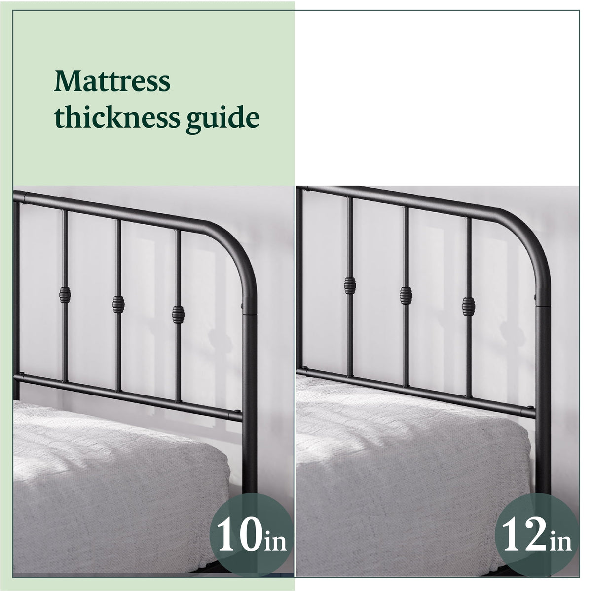 Eden Tali farmhouse steel platform bed with spindle headboard view 2