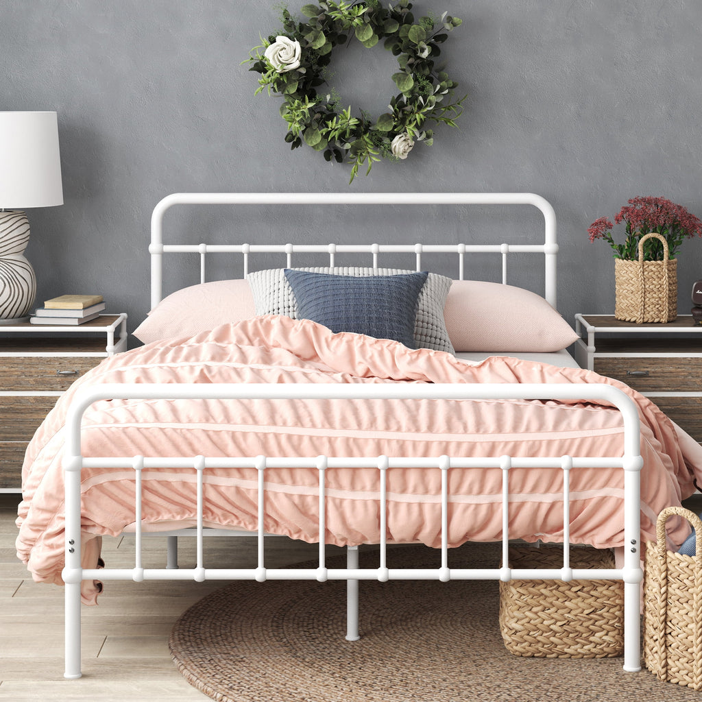 Eden Tali curved spindle steel platform bed view 11