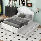 Eden Tali full white wood platform bed with trundle view 3