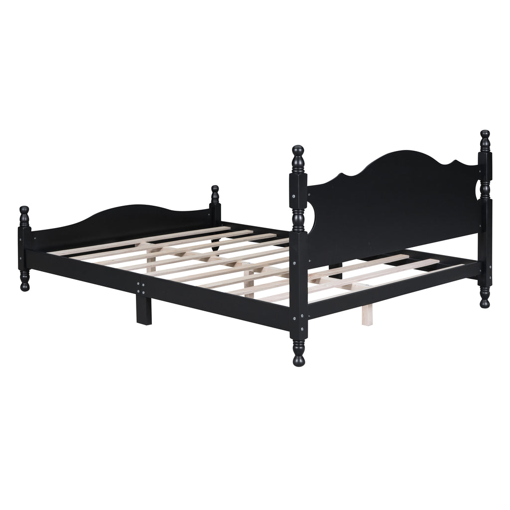 Eden Tali queen retro wood platform bed view 6