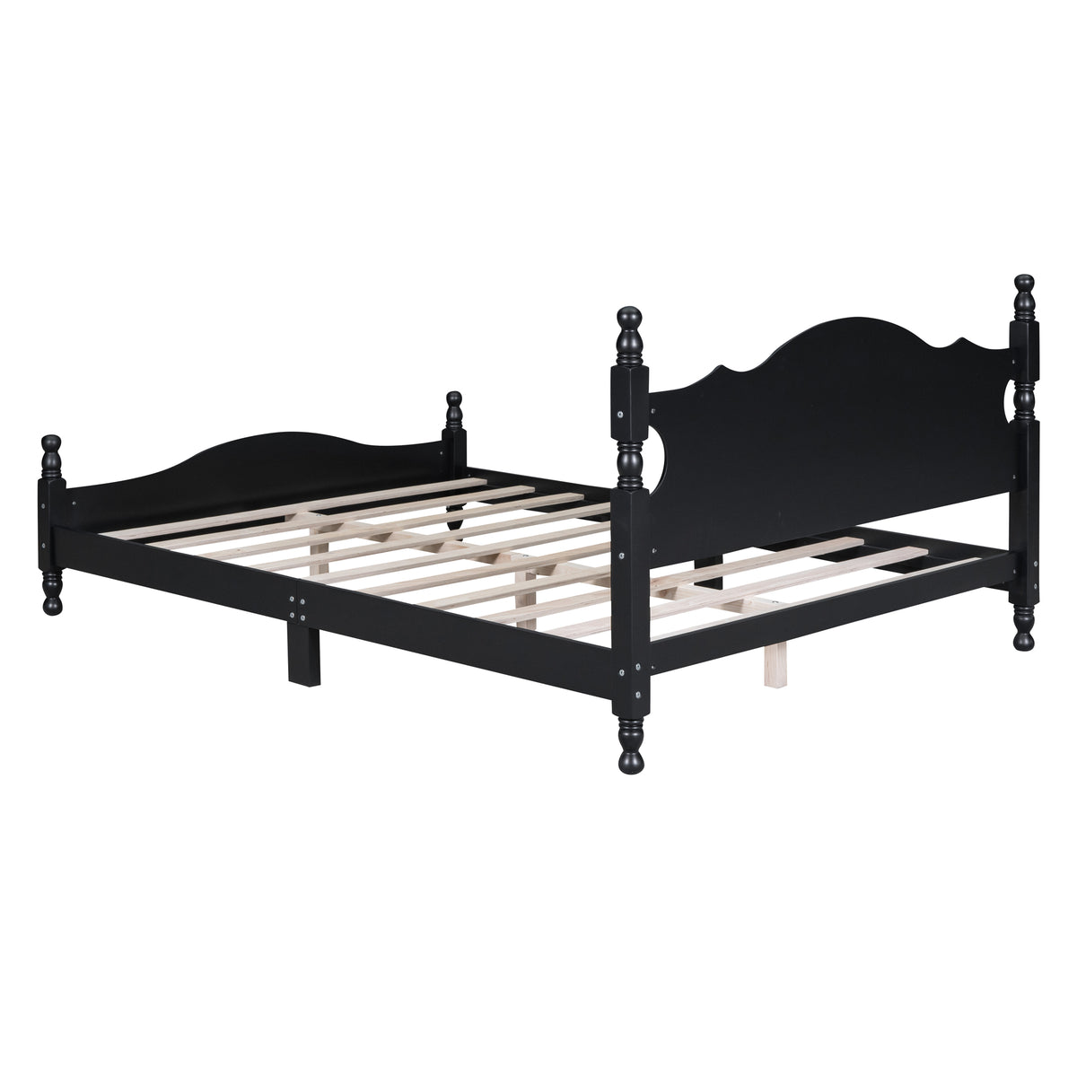 Eden Tali queen retro wood platform bed view 6