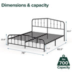 Eden Tali farmhouse steel platform bed with spindle headboard view 6