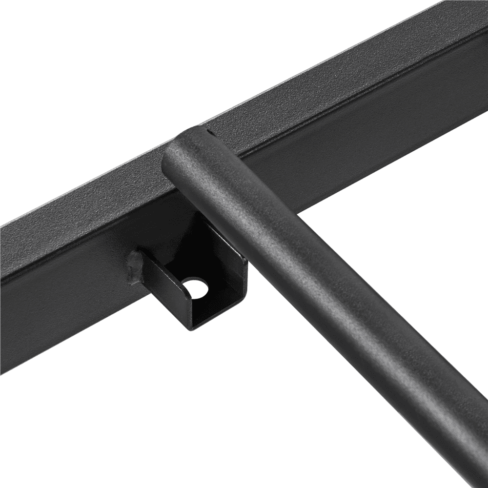 Eden Tali black metal platform bed with high headboard view 2