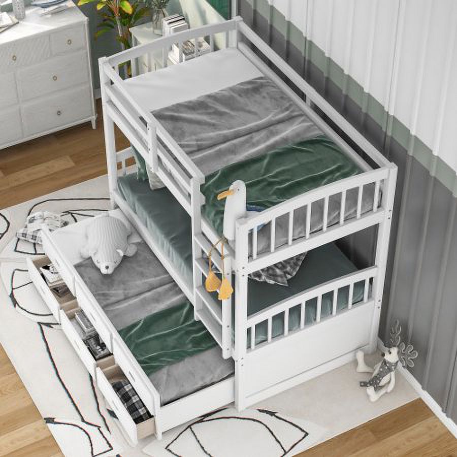 Eden Tali twin over twin bunk bed with trundle and drawers view 3
