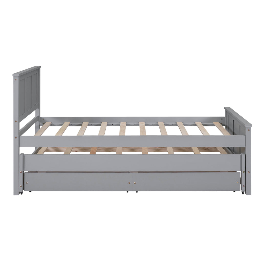 Eden Tali twin platform bed with trundle and roller drawers view 4