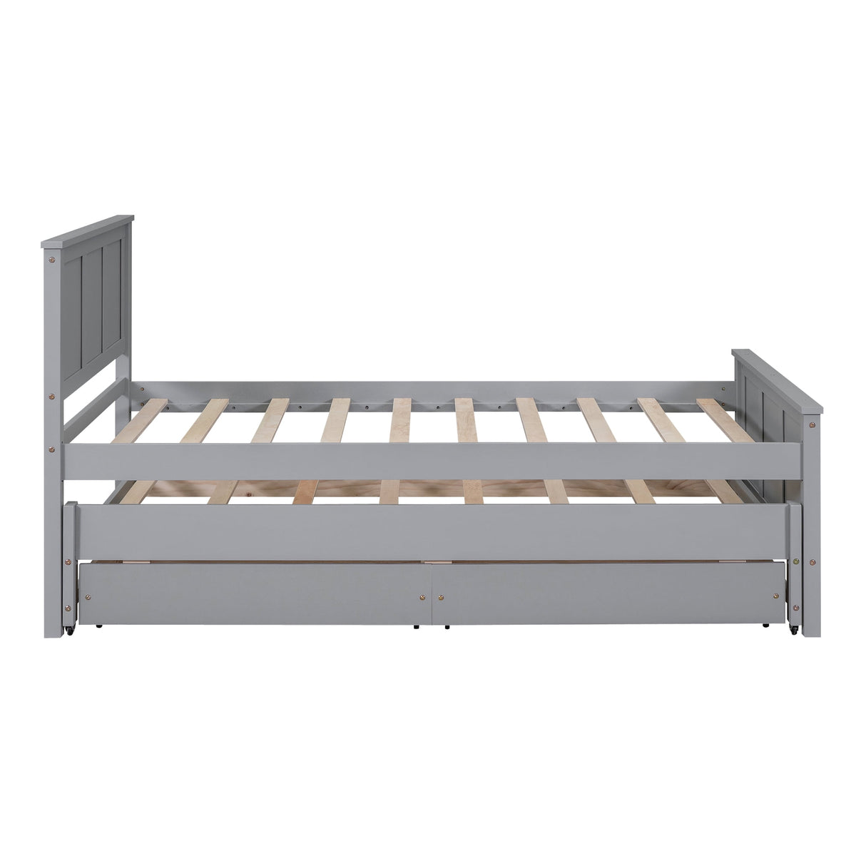 Eden Tali twin platform bed with trundle and roller drawers view 4