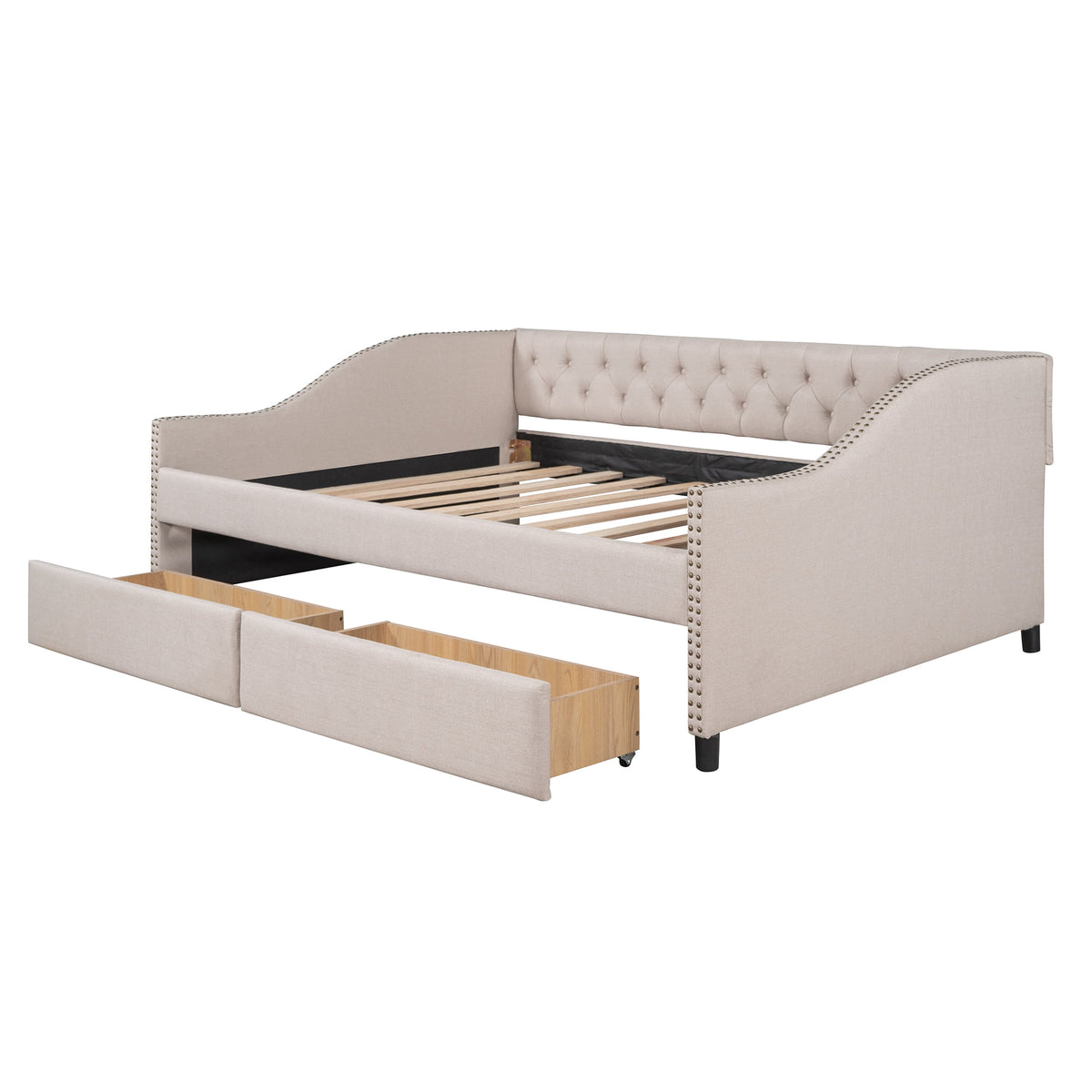 Eden Tali full upholstered daybed with two drawers view 5