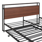 Eden Tali metal platform bed with trundle and USB shelves view 9