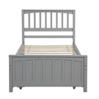 Eden Tali twin wood platform bed with roll out trundle view 1