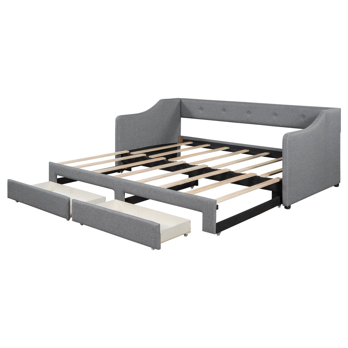 Eden Tali linen upholstered daybed with two drawers view 4