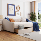 Eden Tali full upholstered daybed with two drawers view 2
