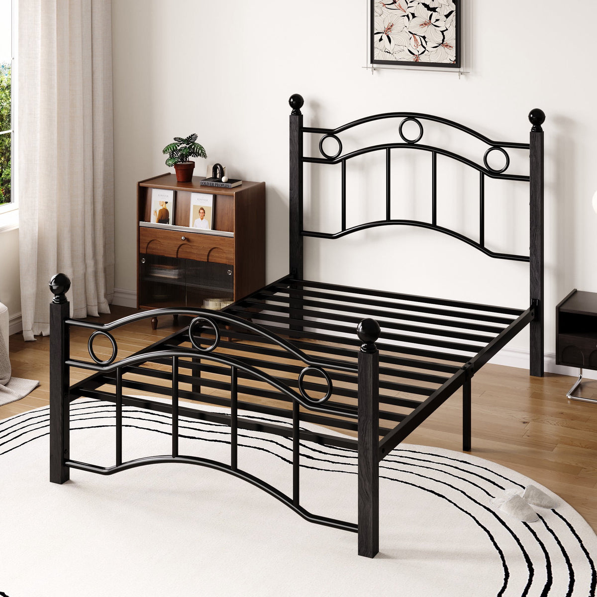 Eden Tali victorian arched metal platform bed view 4