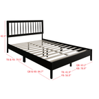 Eden Tali black wood platform bed with spindle headboard view 10
