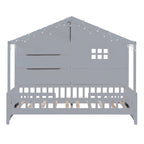 Eden Tali twin house bed with shelves and light strip view 4