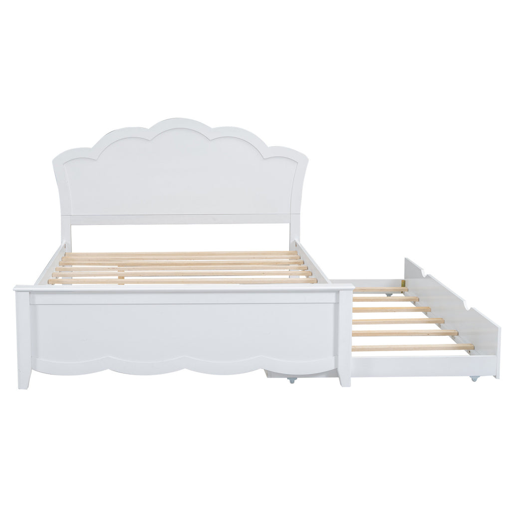 Eden Tali full white wood platform bed with trundle view 8