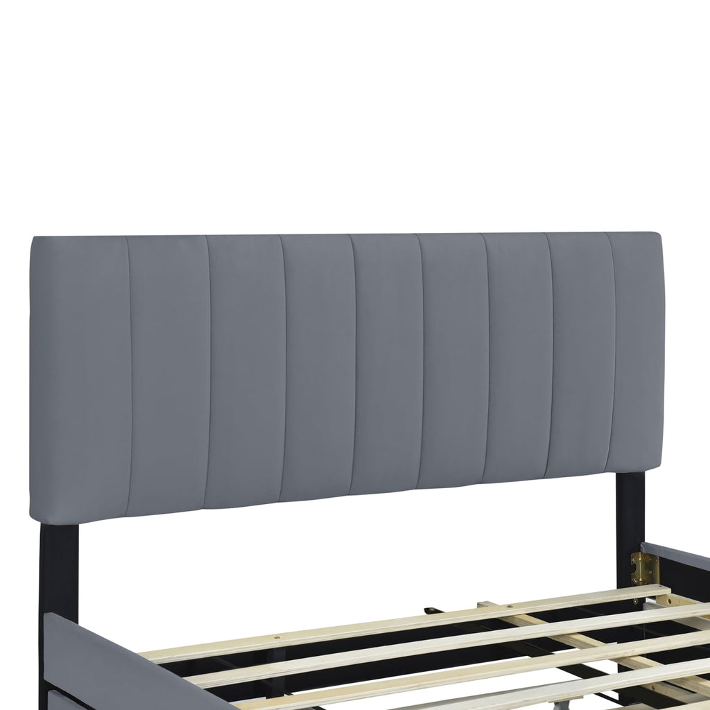 Eden Tali queen velvet upholstered bed with trundle and drawers view 10