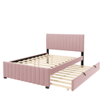 Eden Tali full velvet platform bed with trundle and drawers view 5
