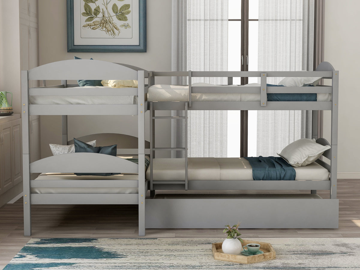 Eden Tali L-shaped twin bunk bed with trundle view 2