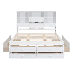 Eden Tali queen storage platform bed with headboard shelves and drawers view 6